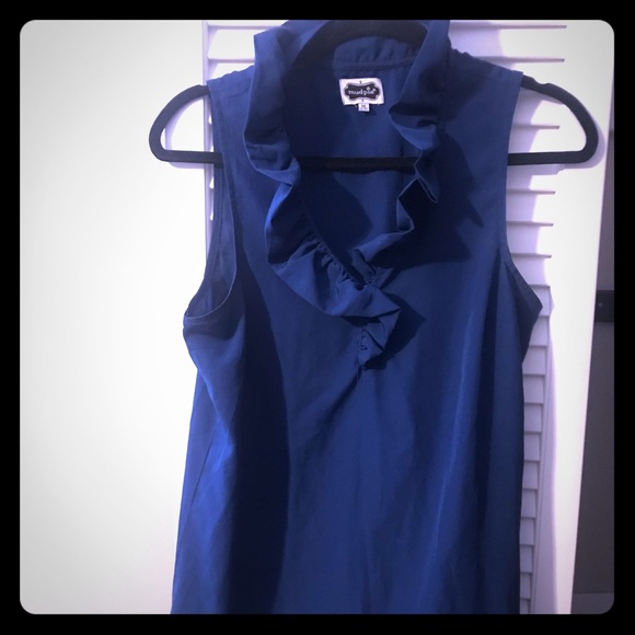 Mud Pie Tops - Mudpie Ruffles collar silk tunic